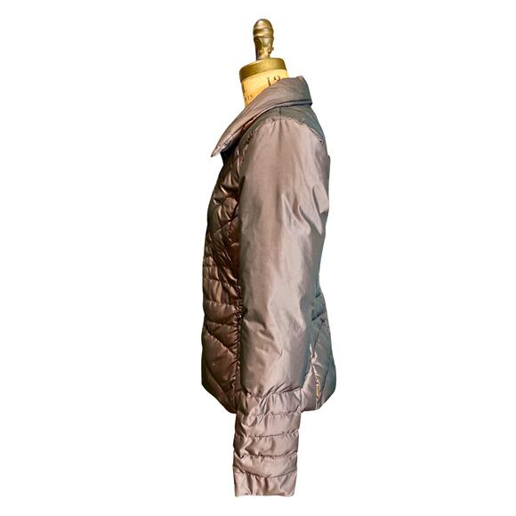 Archival Moncler Plum Down Jacket Size 2 Gold Zip Fitted Coat - Picture 3 of 10